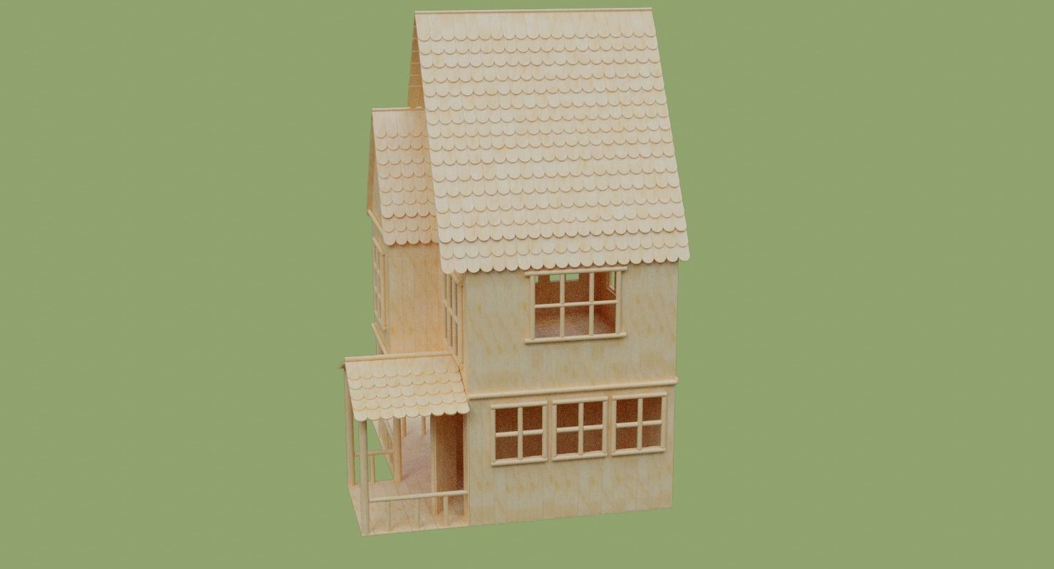 Stick House in Blender and other formats 3D model_7