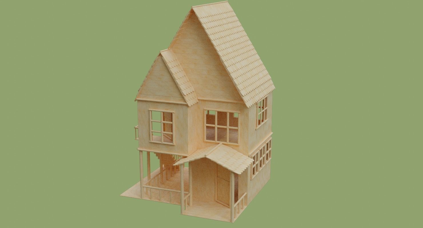 Stick House in Blender and other formats 3D model_67