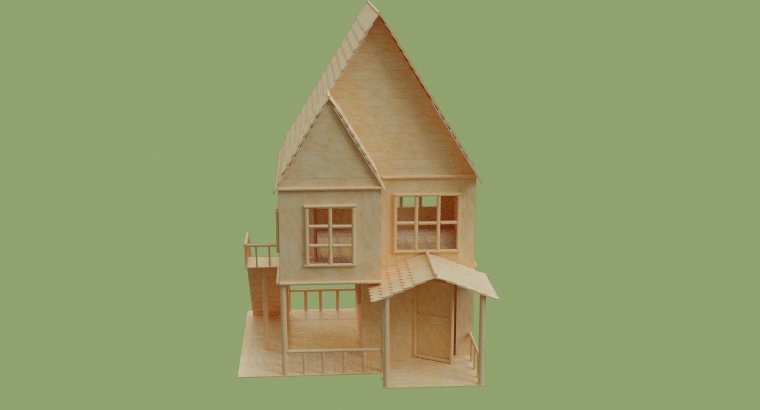 Stick House in Blender and other formats 3D model_62
