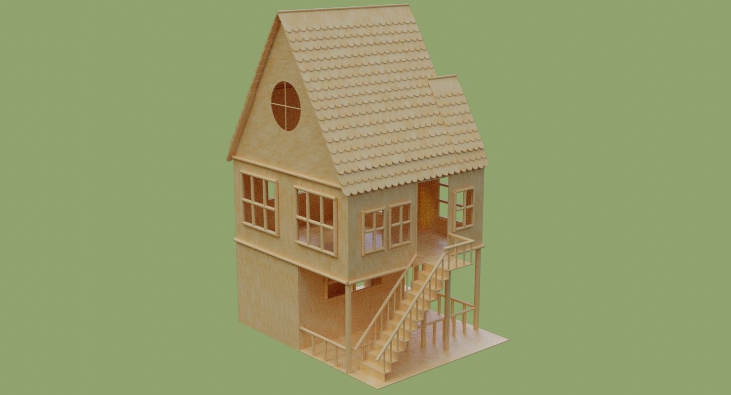 Stick House in Blender and other formats 3D model_37