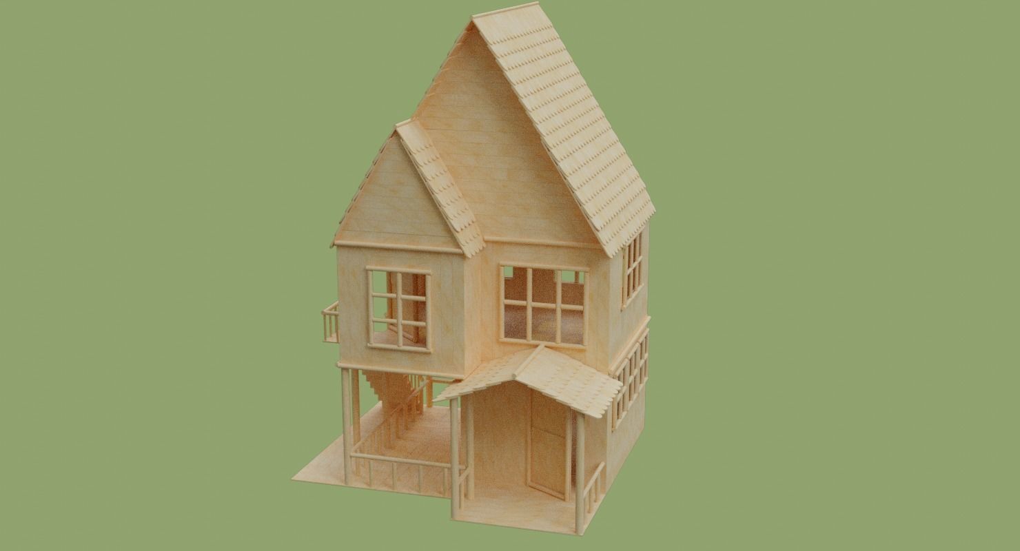 Stick House in Blender and other formats 3D model_66