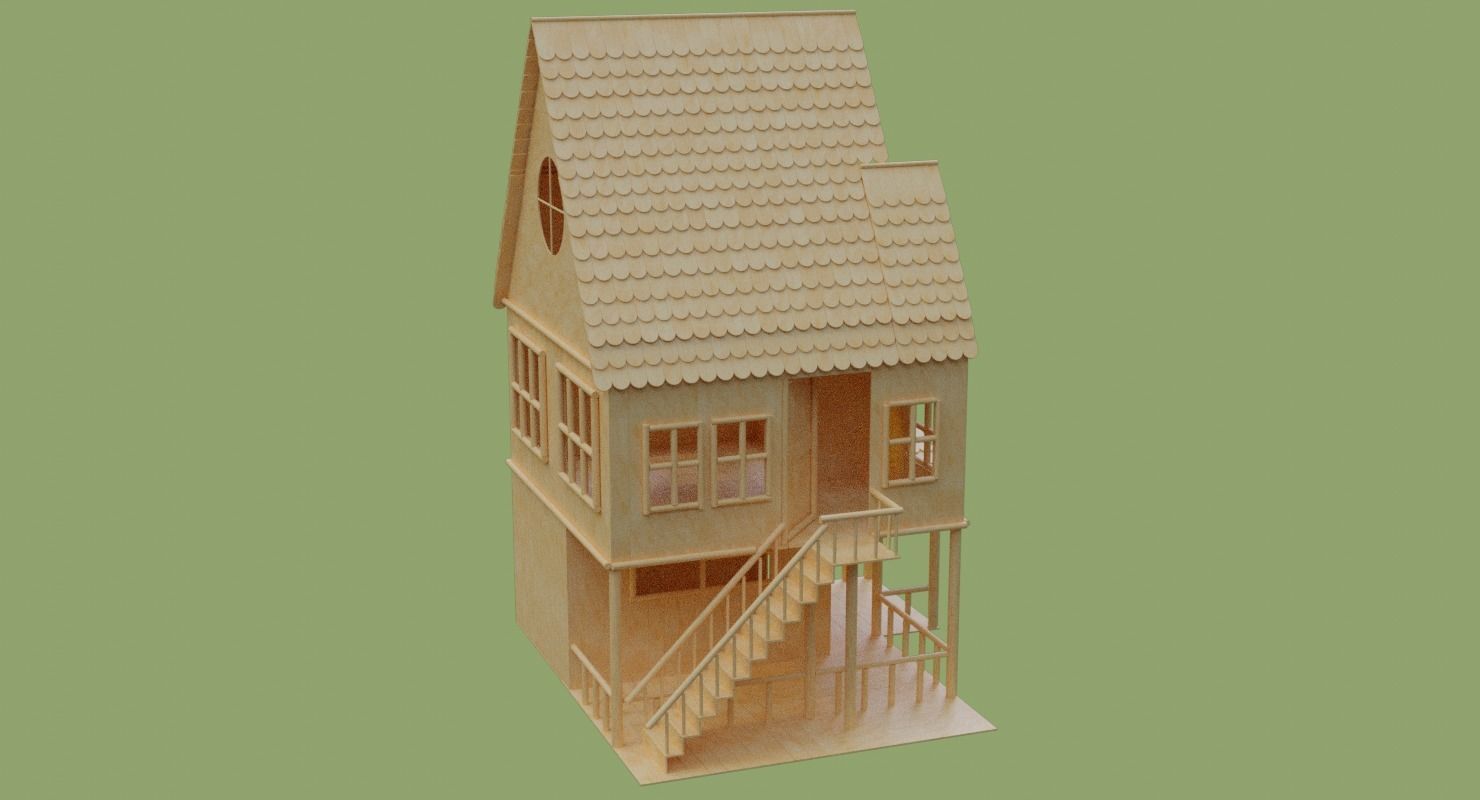 Stick House in Blender and other formats 3D model_41