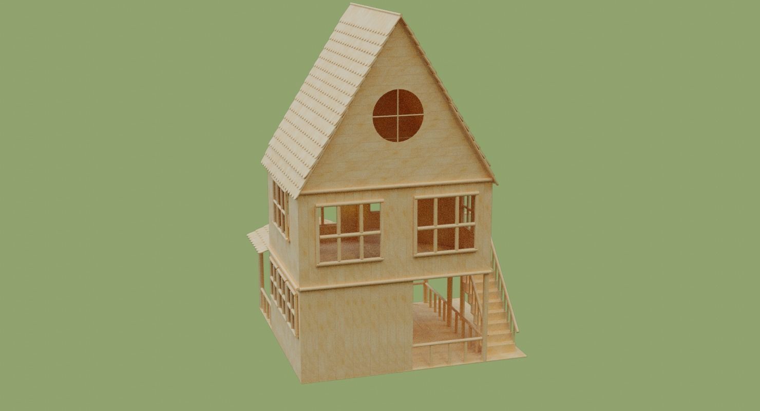 Stick House in Blender and other formats 3D model_24