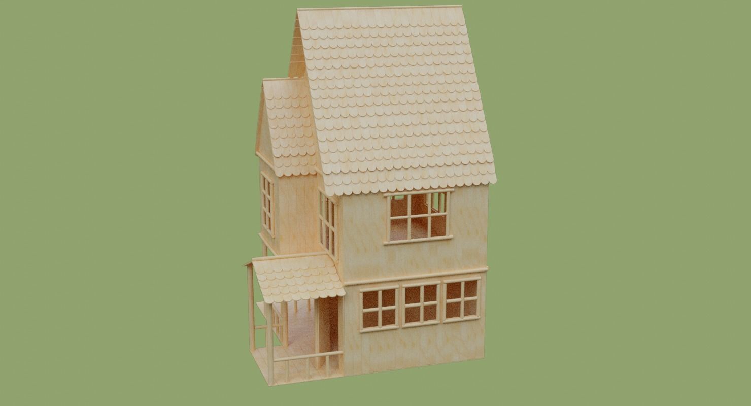 Stick House in Blender and other formats 3D model_6