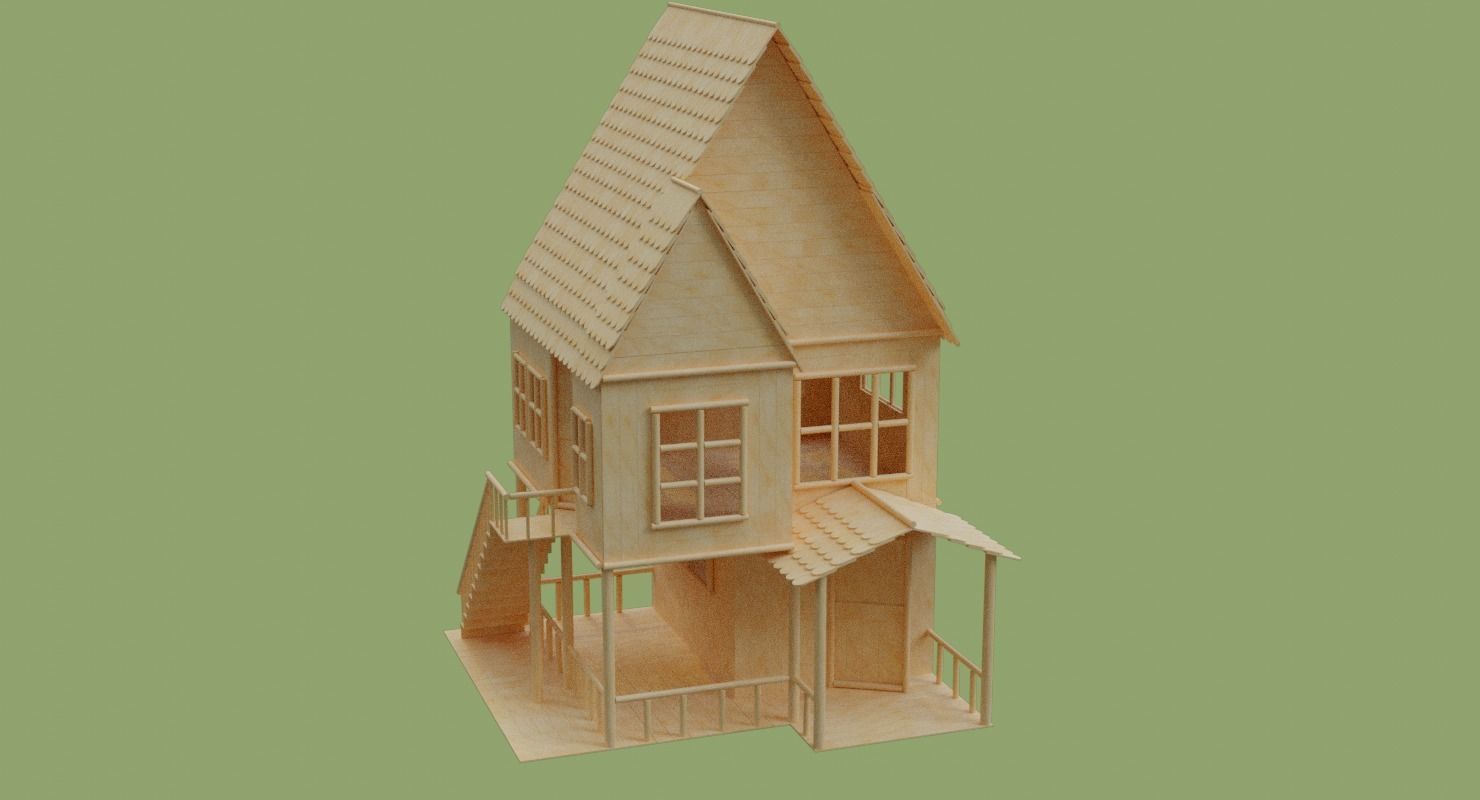 Stick House in Blender and other formats 3D model_59
