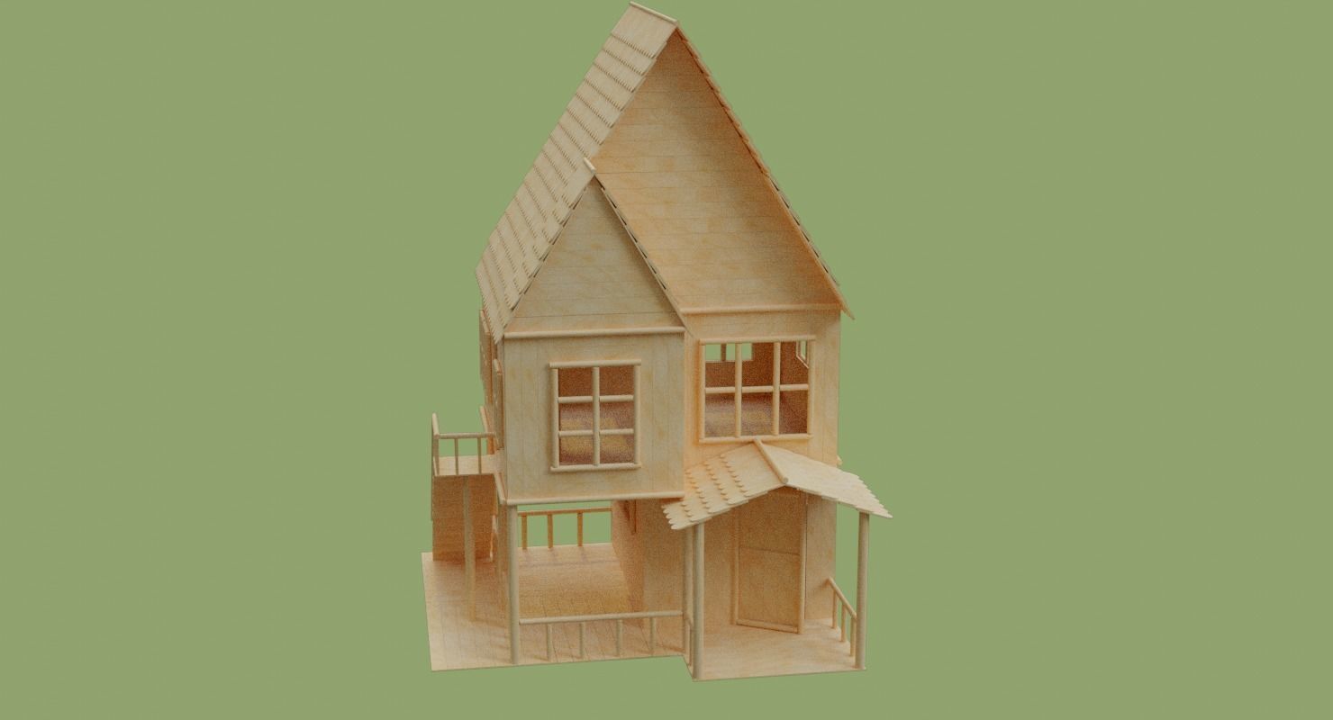 Stick House in Blender and other formats 3D model_61