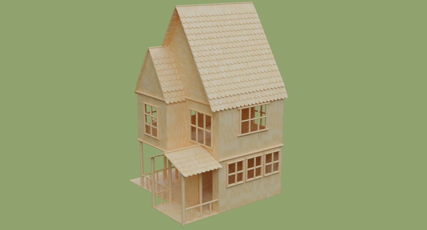 Stick House in Blender and other formats 3D model_2