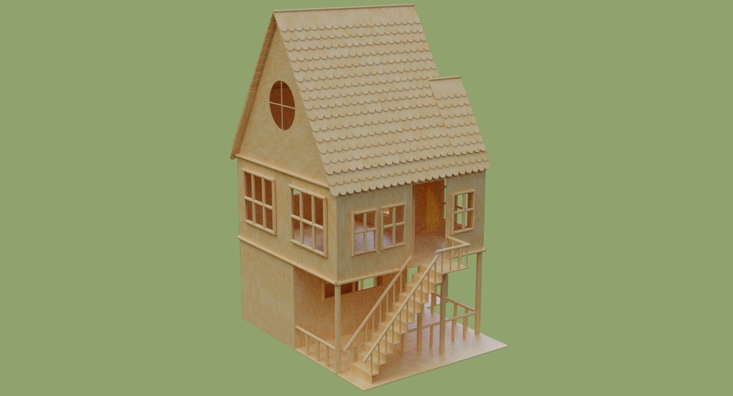 Stick House in Blender and other formats 3D model_38