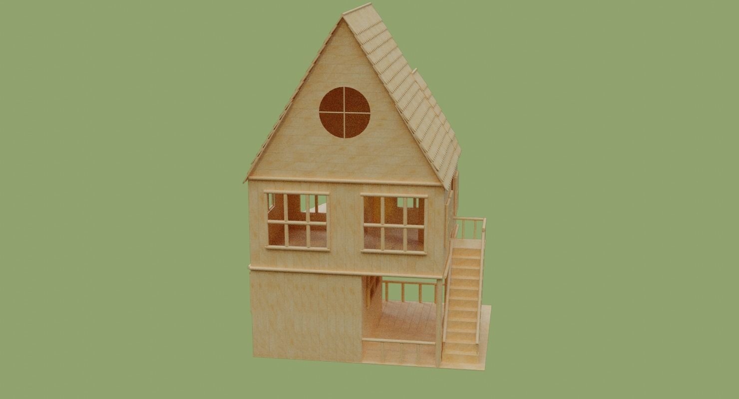 Stick House in Blender and other formats 3D model_29