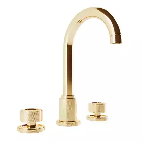 RH LAMBETH KNURLED KNOB-HANDLE 8 WIDESPREAD GOOSENECK FAUCET
