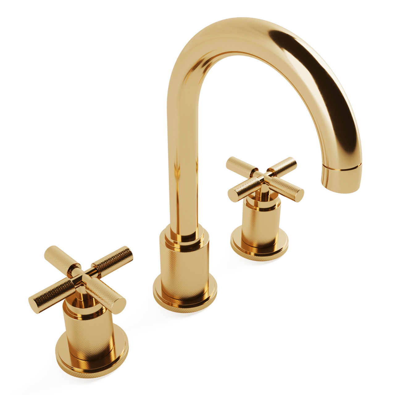 RH LAMBETH KNURLED CROSS-HANDLE 8 WIDESPREAD GOOSENECK FAUCET 3D model_1