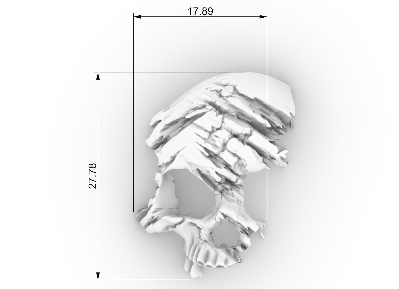 Skull Pendant 3D print model 3D print model_5