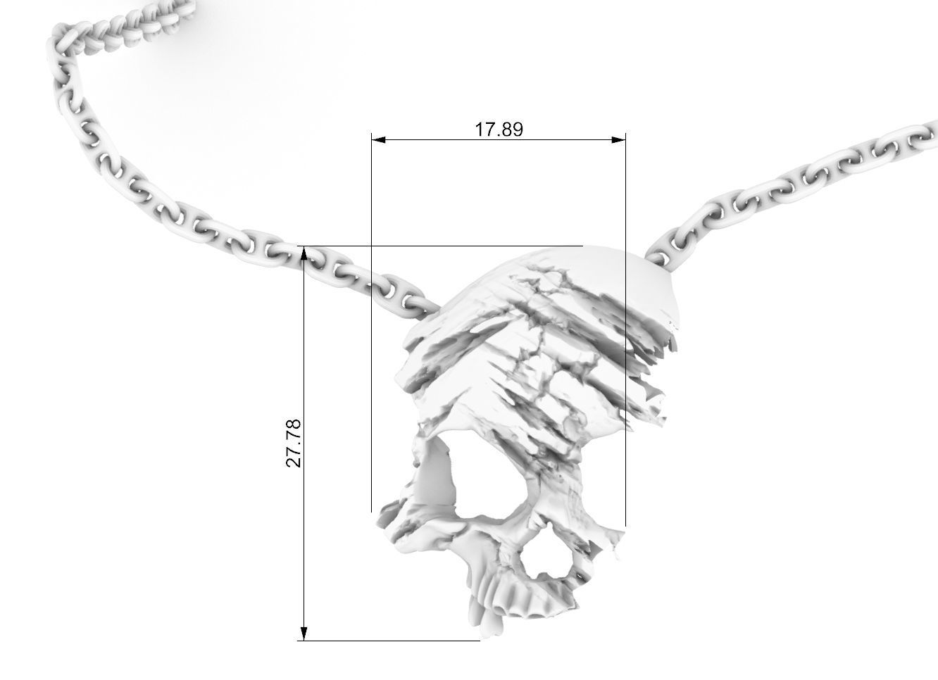 Skull Pendant 3D print model 3D print model_4