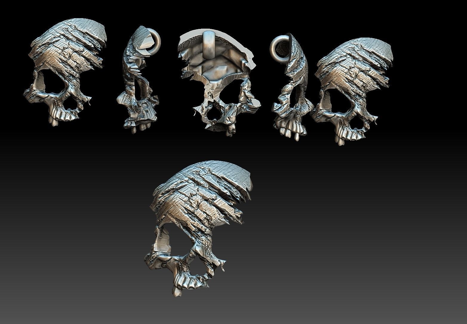 Skull Pendant 3D print model 3D print model_2