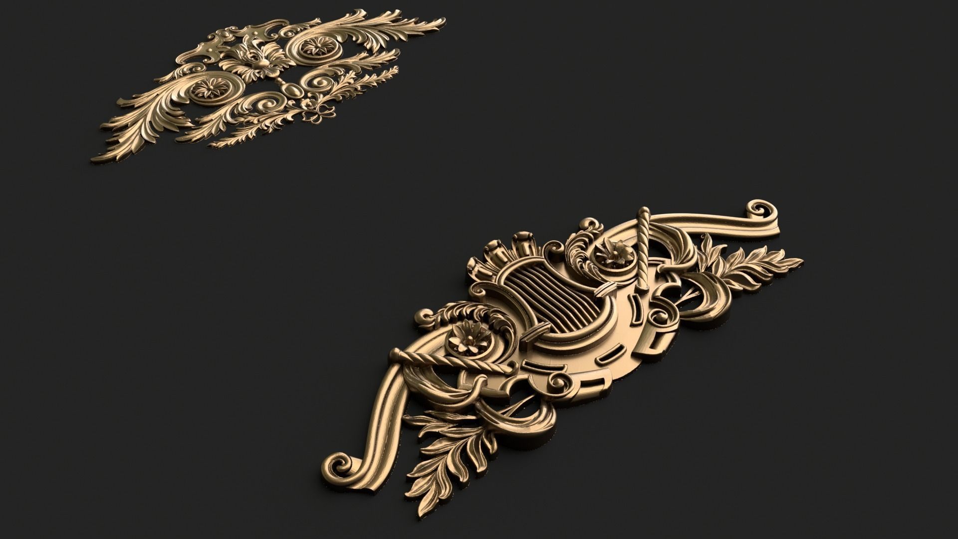 Classic decor ornament v-01 3D model 3D model_3