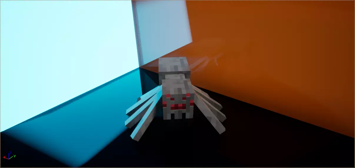 Spider minecraft robot on table 3D model_0