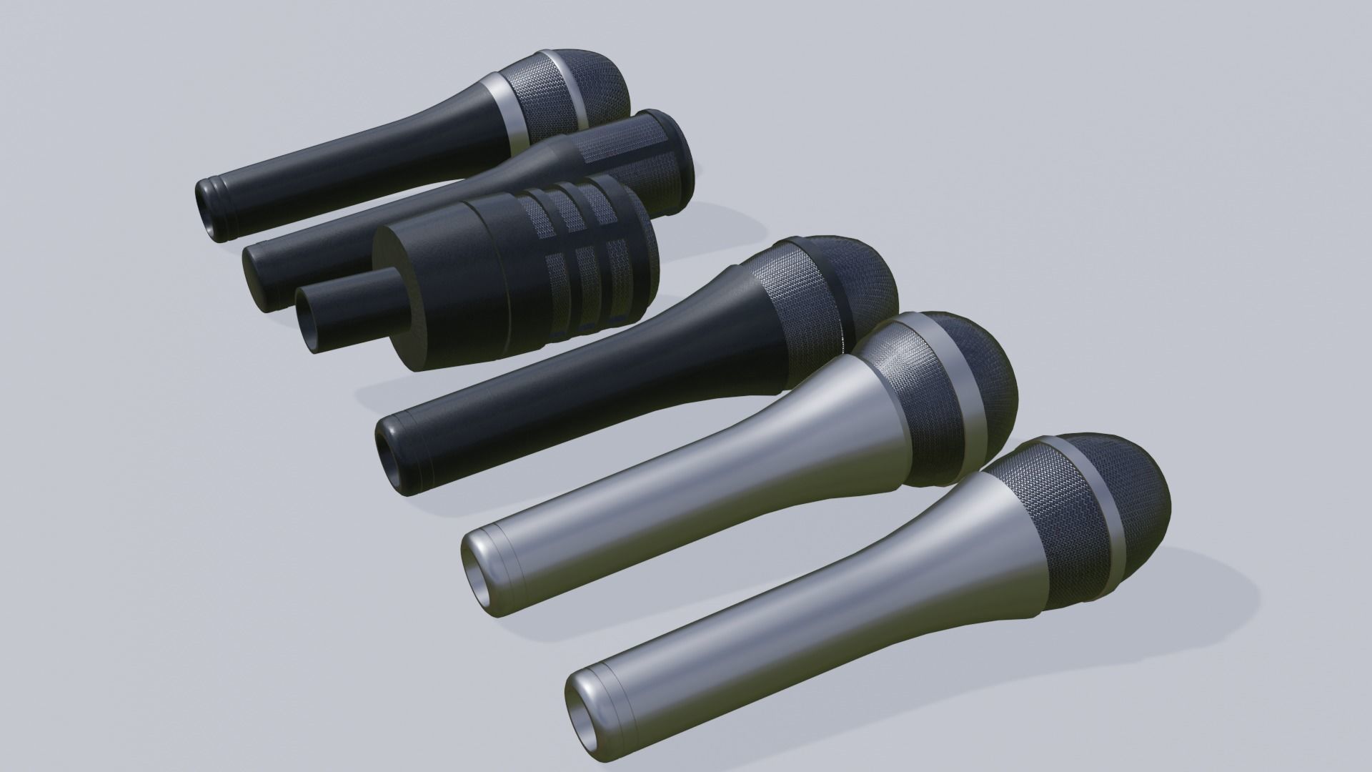 A Mic Set of 6 Microphones 3D model_4