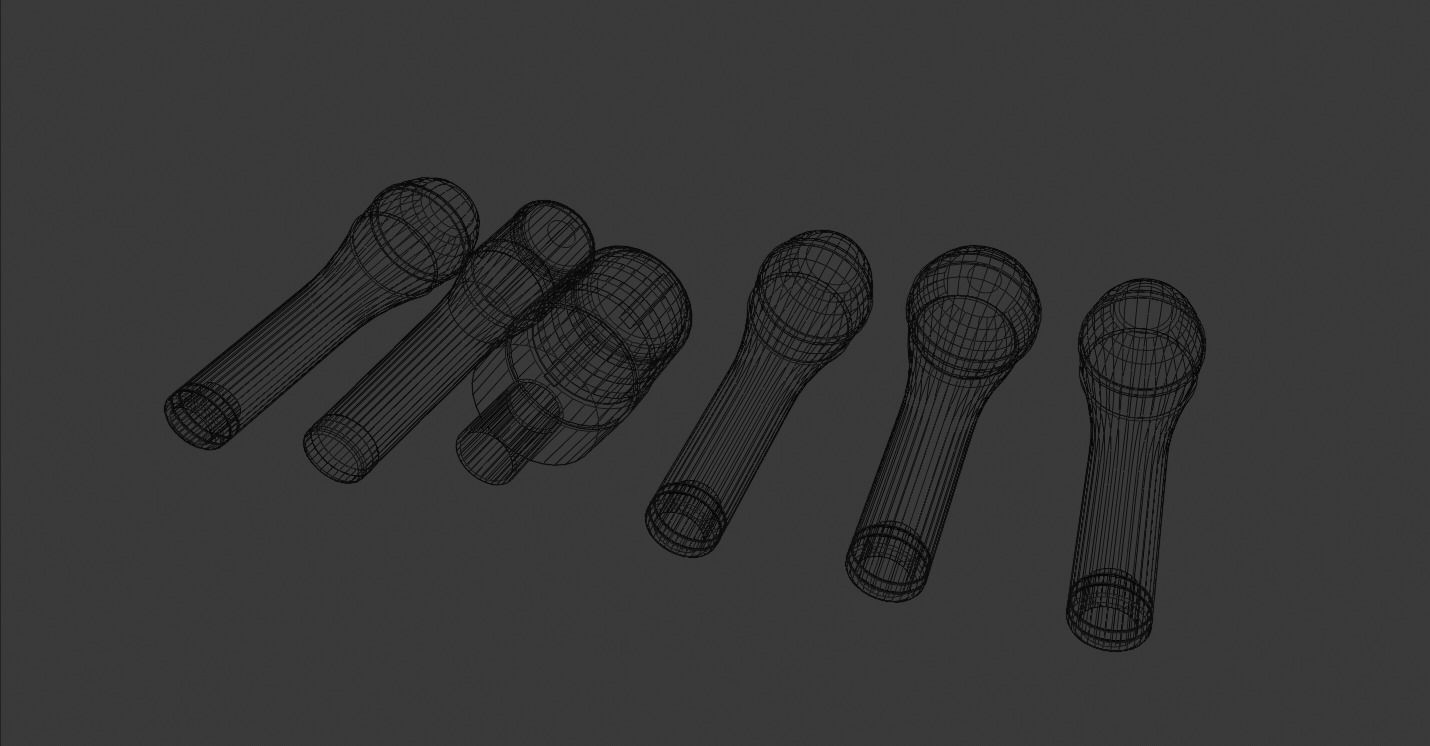 A Mic Set of 6 Microphones 3D model_1