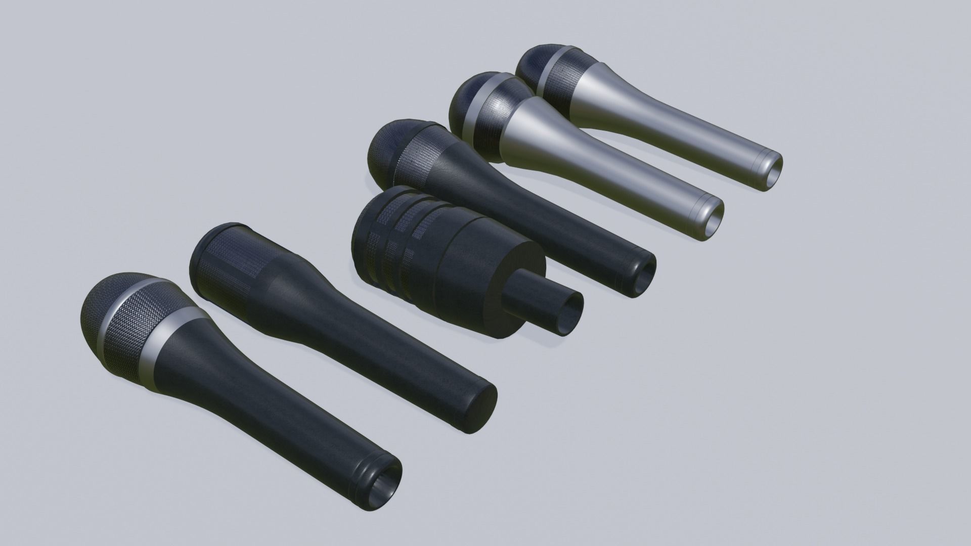 A Mic Set of 6 Microphones 3D model_3