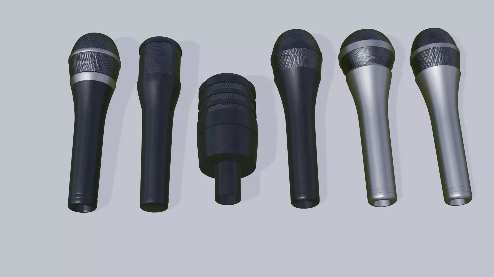 A Mic Set of 6 Microphones 3D model_0