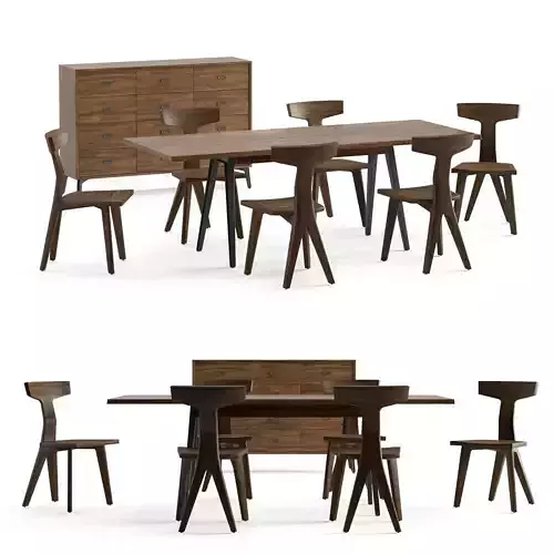 FIN DINING CHAIR Low-poly 3D model