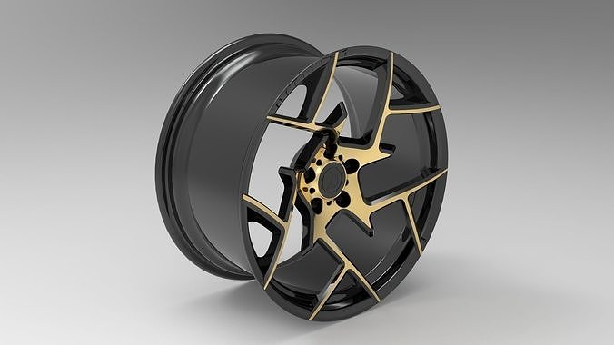 Custom-Rim-Wheel-AB2 chrome wheel 3D print model