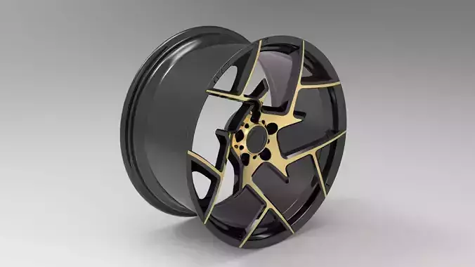Custom-Rim-Wheel-AB2 chrome wheel 3D print model