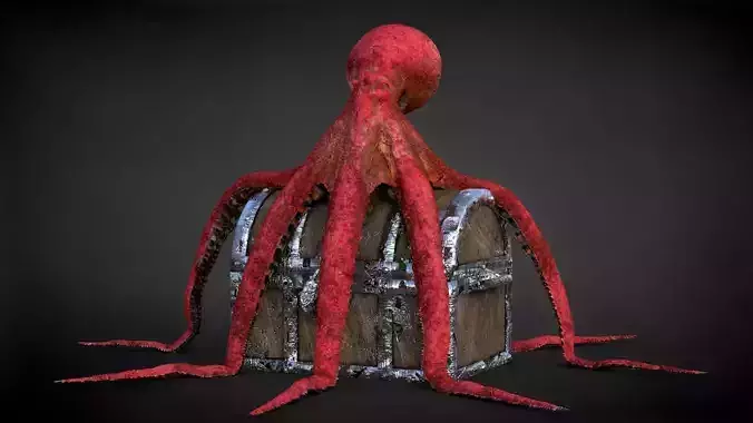Pacific Octopus Rigged Animated C4D Low-poly 3D model