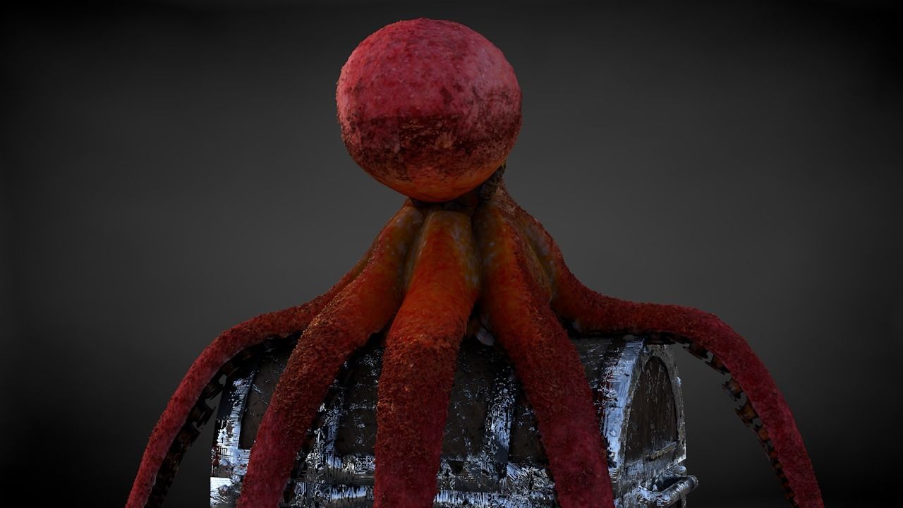 Pacific Octopus Rigged Animated C4D Low-poly 3D model_27