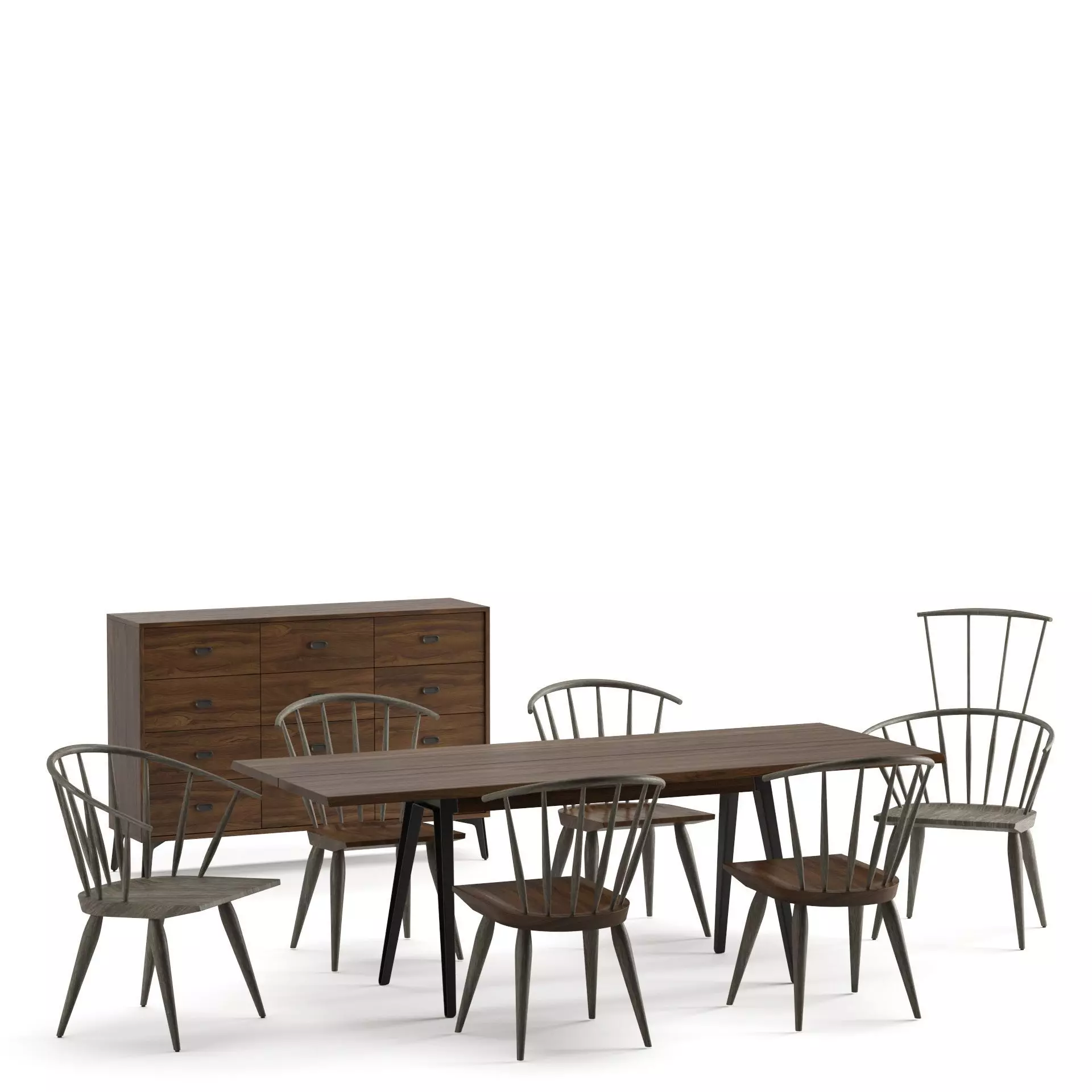 KIMBLE WINDSOR CHAIR Low-poly 3D model_0