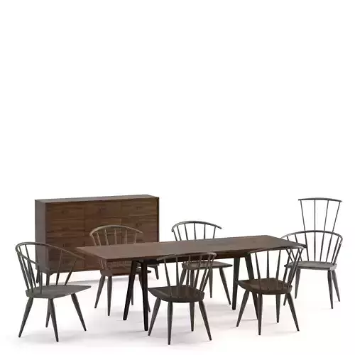 KIMBLE WINDSOR CHAIR Low-poly 3D model