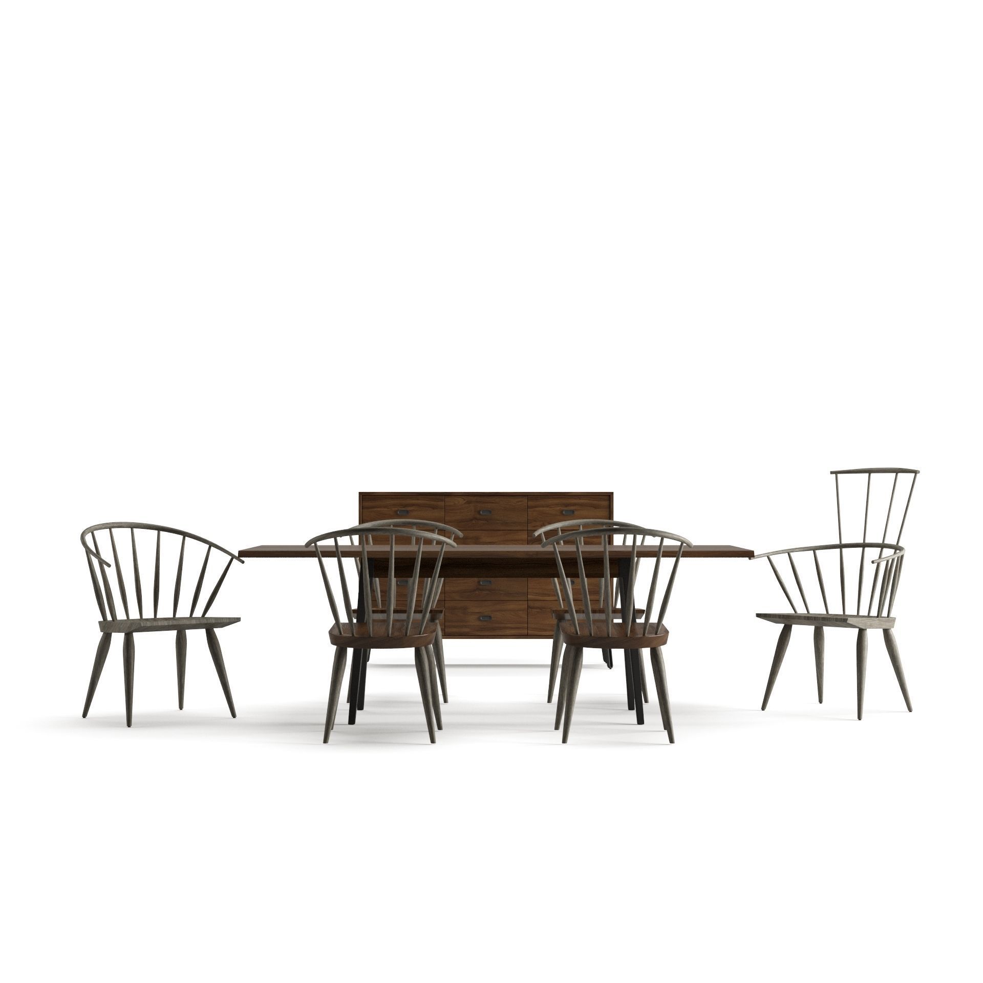 KIMBLE WINDSOR CHAIR Low-poly 3D model_2