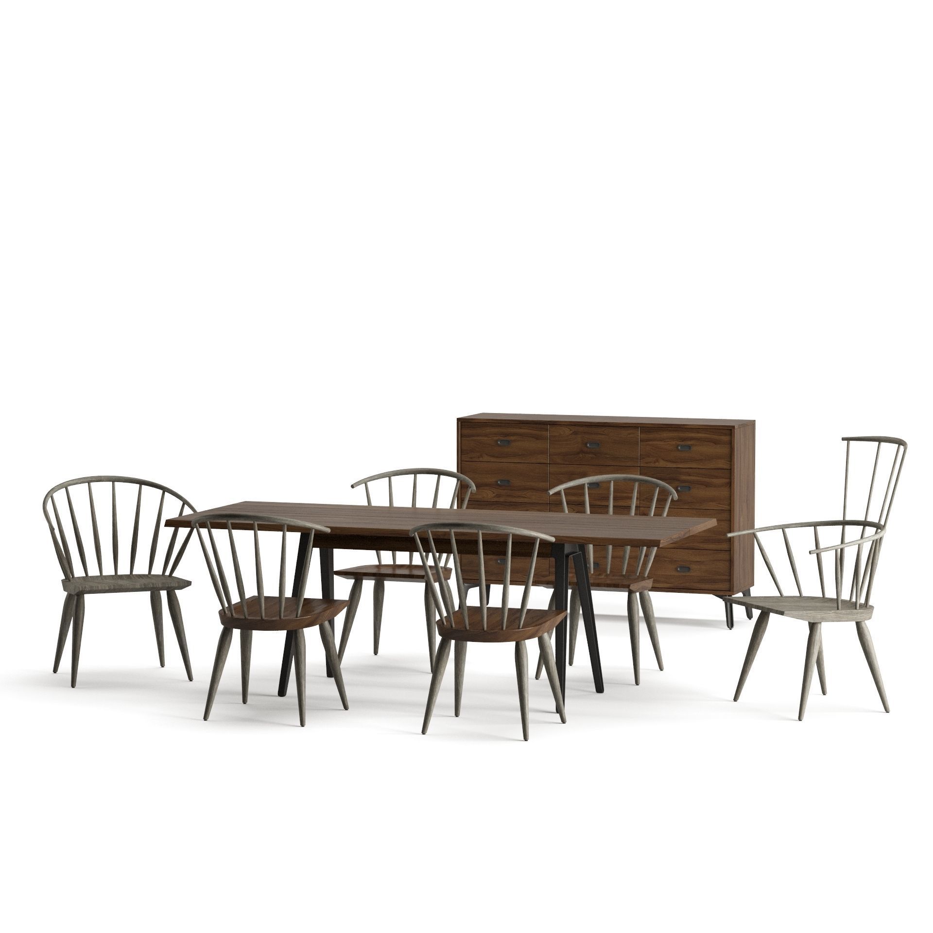 KIMBLE WINDSOR CHAIR Low-poly 3D model_3