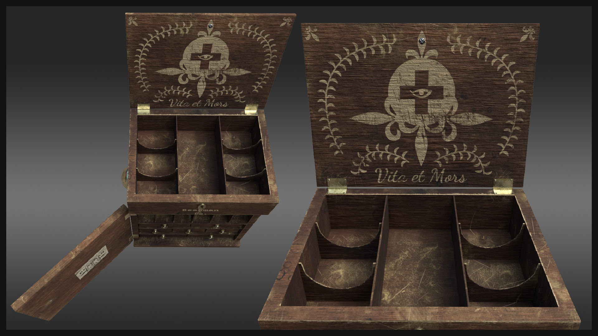 Plague Doctor Medicine Chest Low-poly 3D model_3