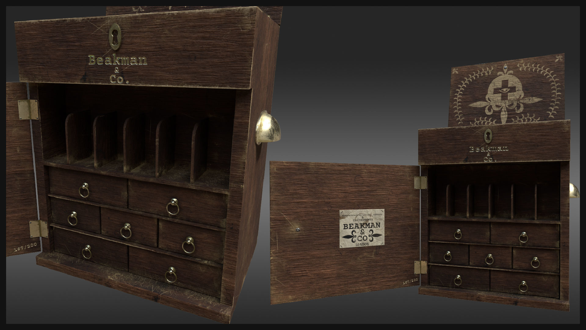 Plague Doctor Medicine Chest Low-poly 3D model_4