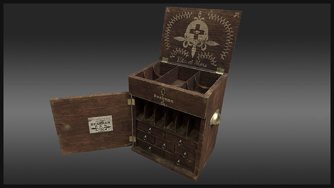 Plague Doctor Medicine Chest Low-poly 3D model