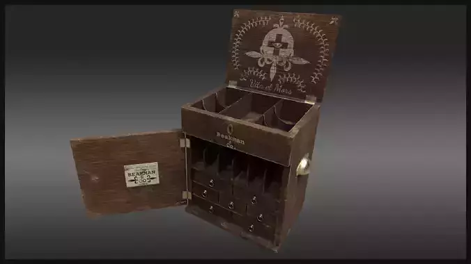 Plague Doctor Medicine Chest Low-poly 3D model