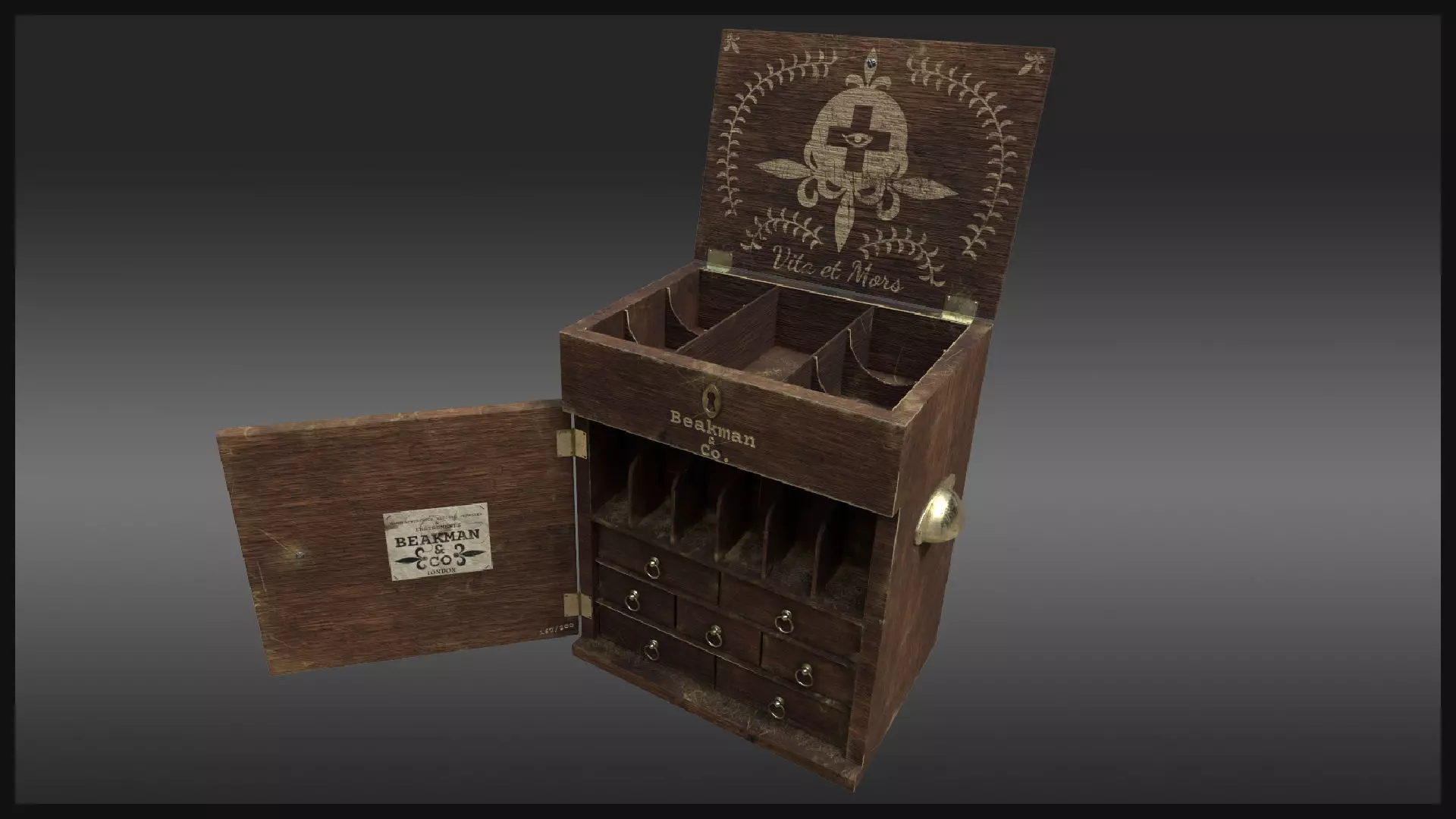 Plague Doctor Medicine Chest Low-poly 3D model_0
