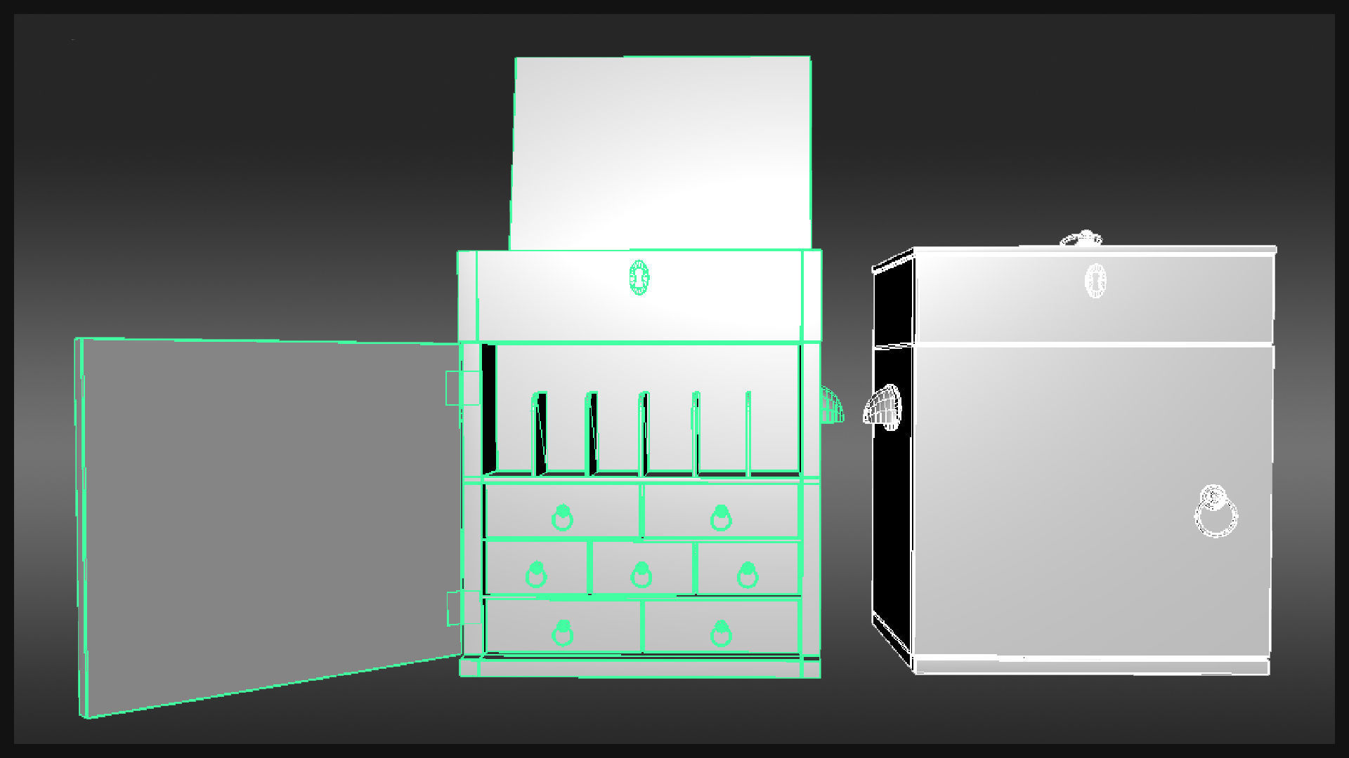 Plague Doctor Medicine Chest Low-poly 3D model_7