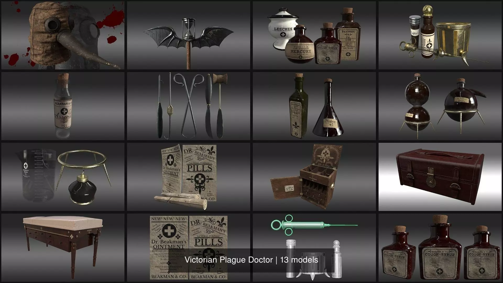 Victorian Plague Doctor 3D Model Collection_0