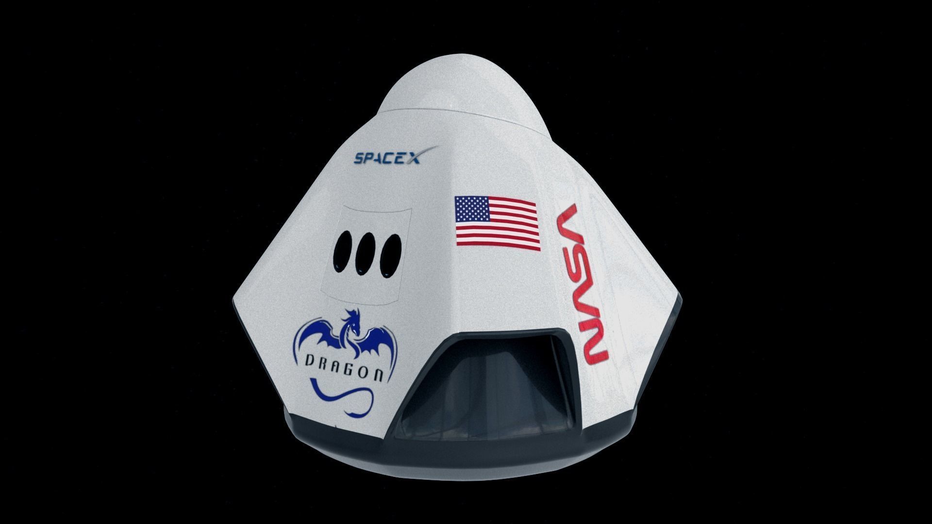 Space X Dragon 2 3D model_4