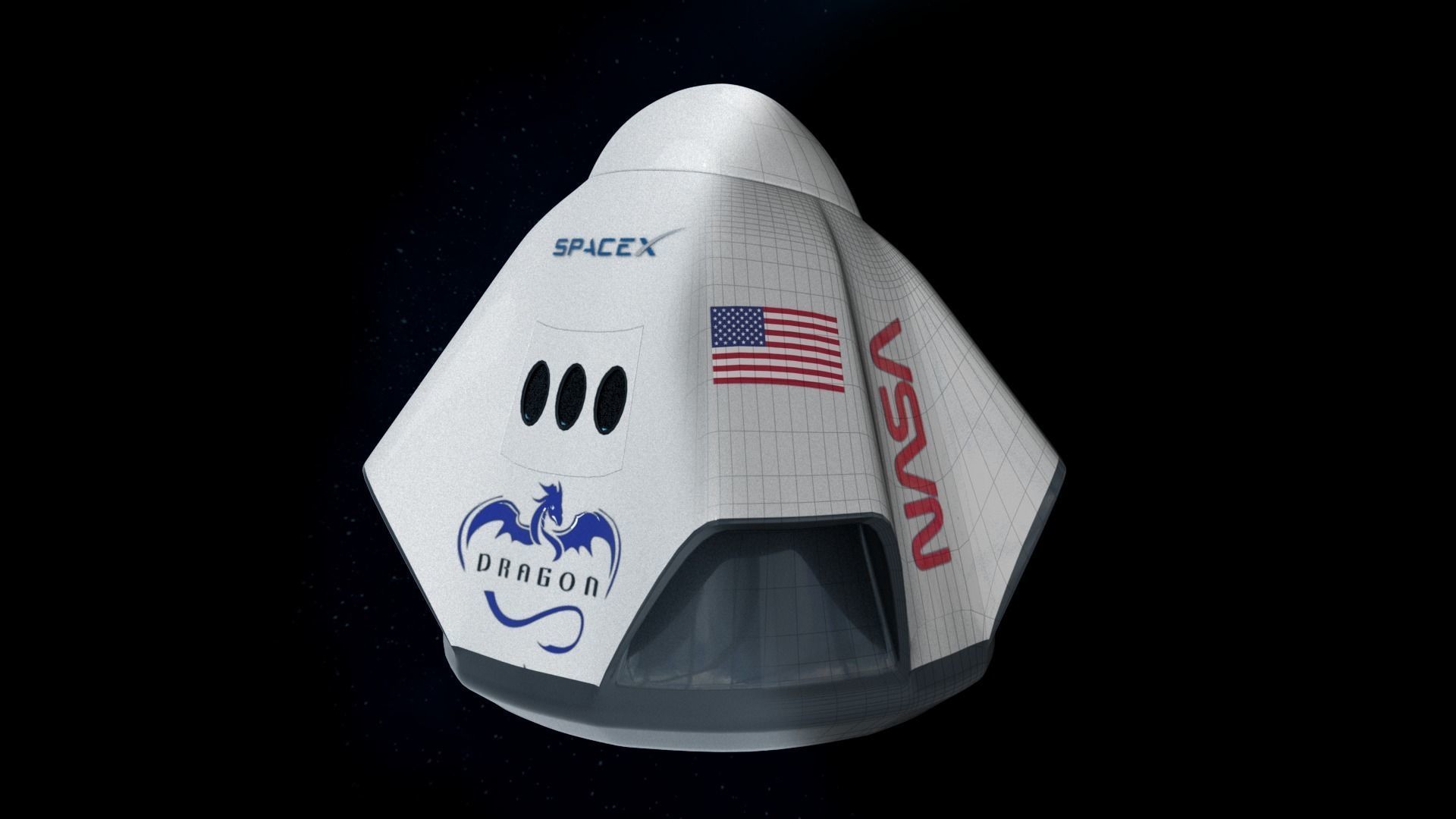 Space X Dragon 2 3D model_6