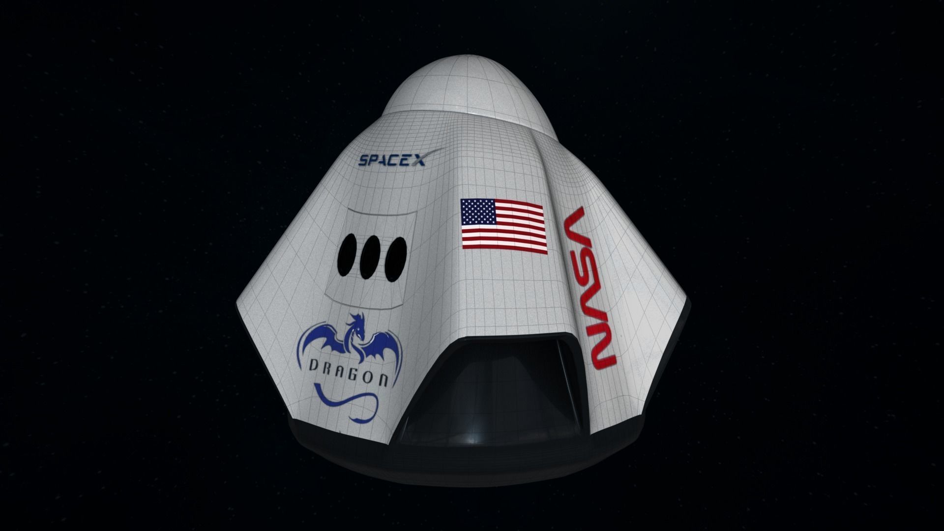 Space X Dragon 2 3D model_5