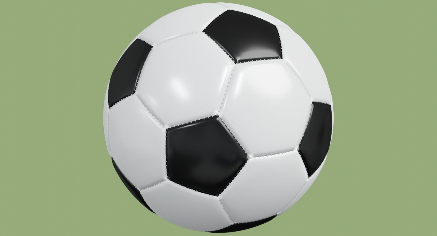 Soccer ball in Blender and other formats 3D model_4