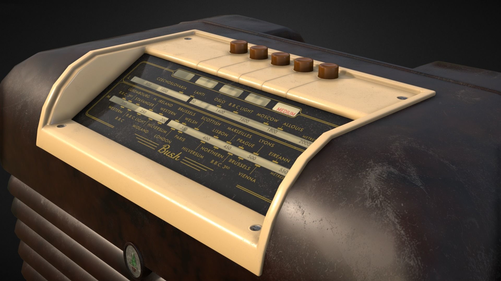 1950 Bush DAC10 Vintage Radio Free 3D model_1