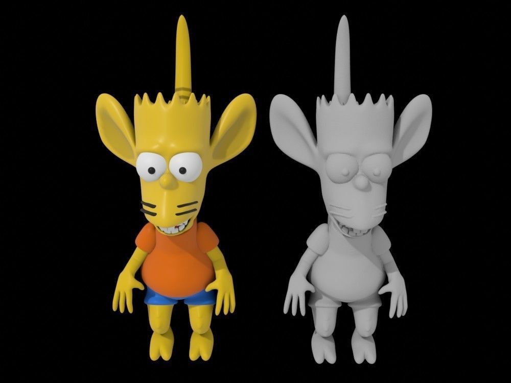Bart Simpson rat boy 3D printable model cartoon print 3D print model_5