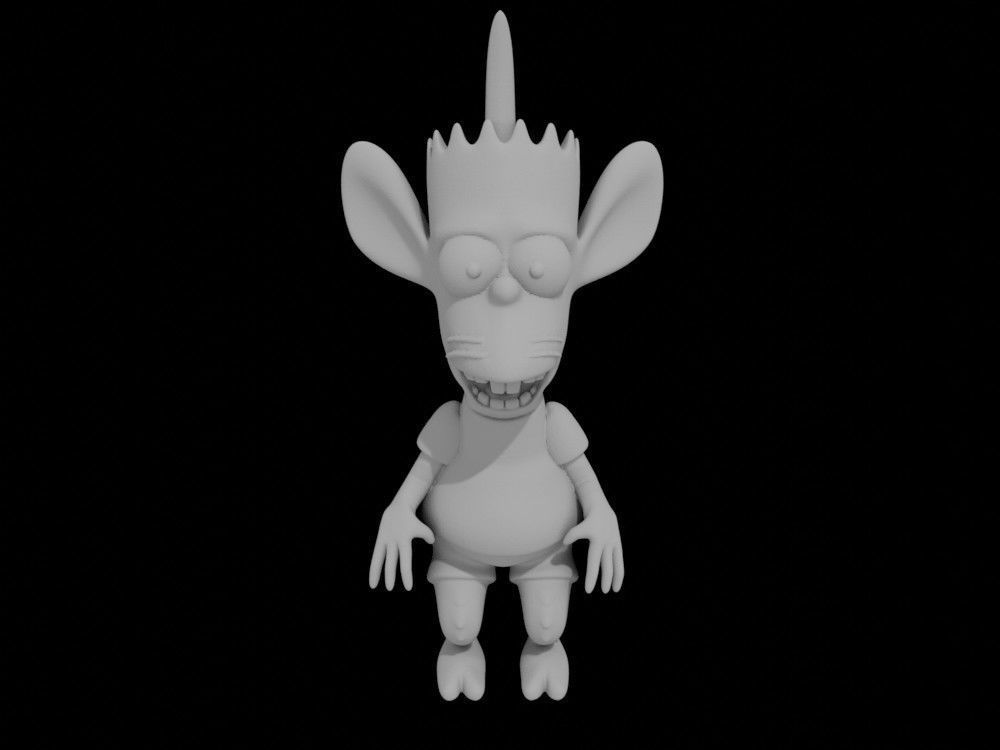 Bart Simpson rat boy 3D printable model cartoon print 3D print model_3