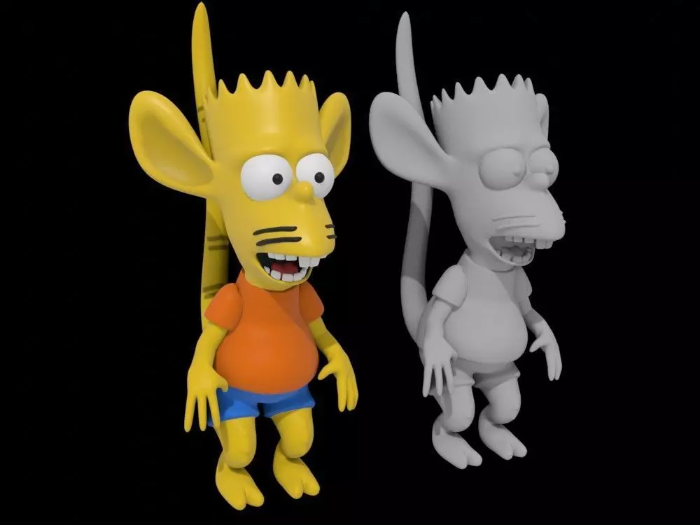Bart Simpson rat boy 3D printable model cartoon print 3D print model_0