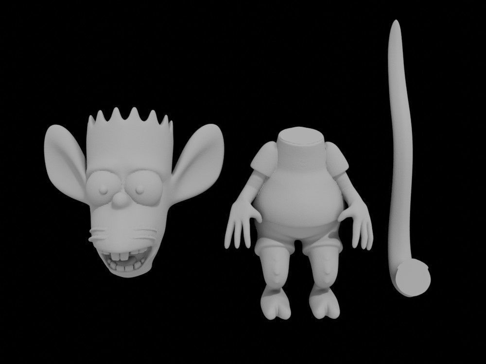 Bart Simpson rat boy 3D printable model cartoon print 3D print model_4