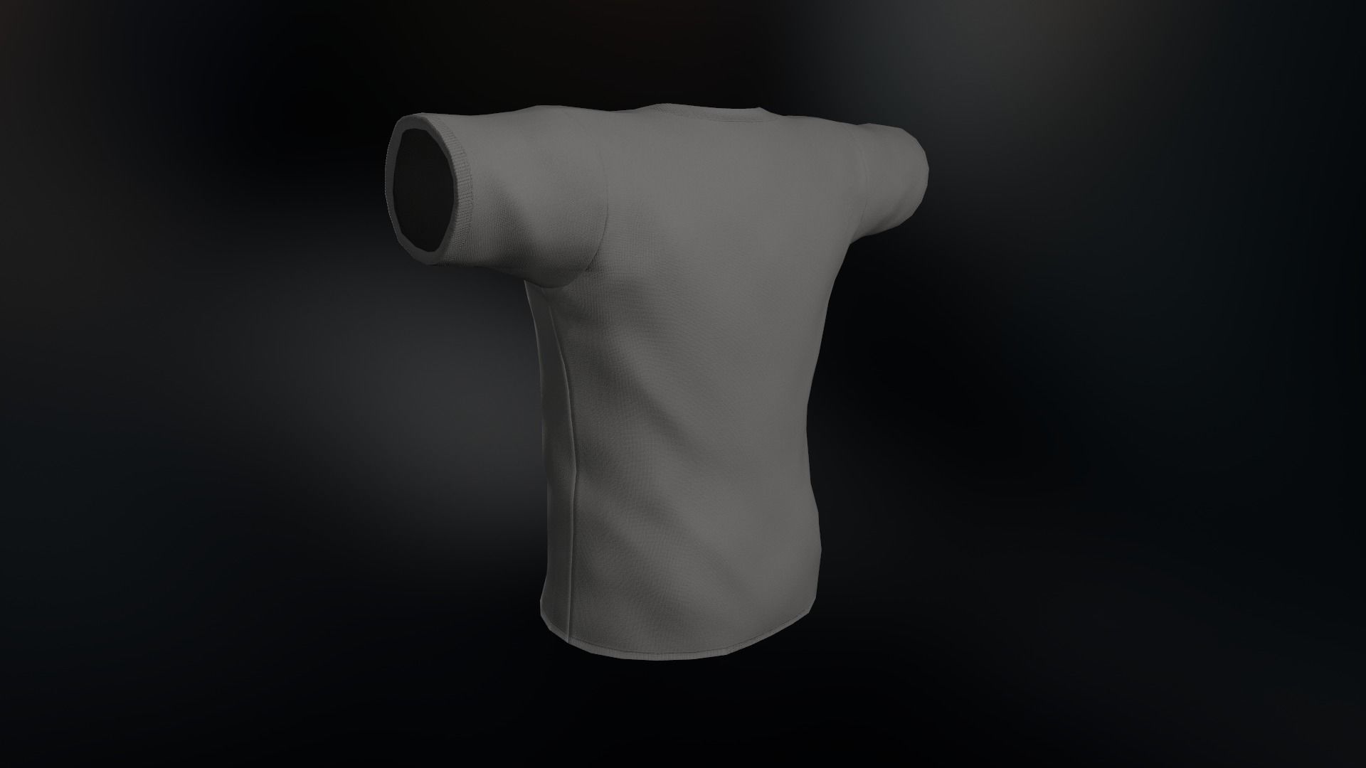 Gray T-Shirt Low-poly 3D model_4